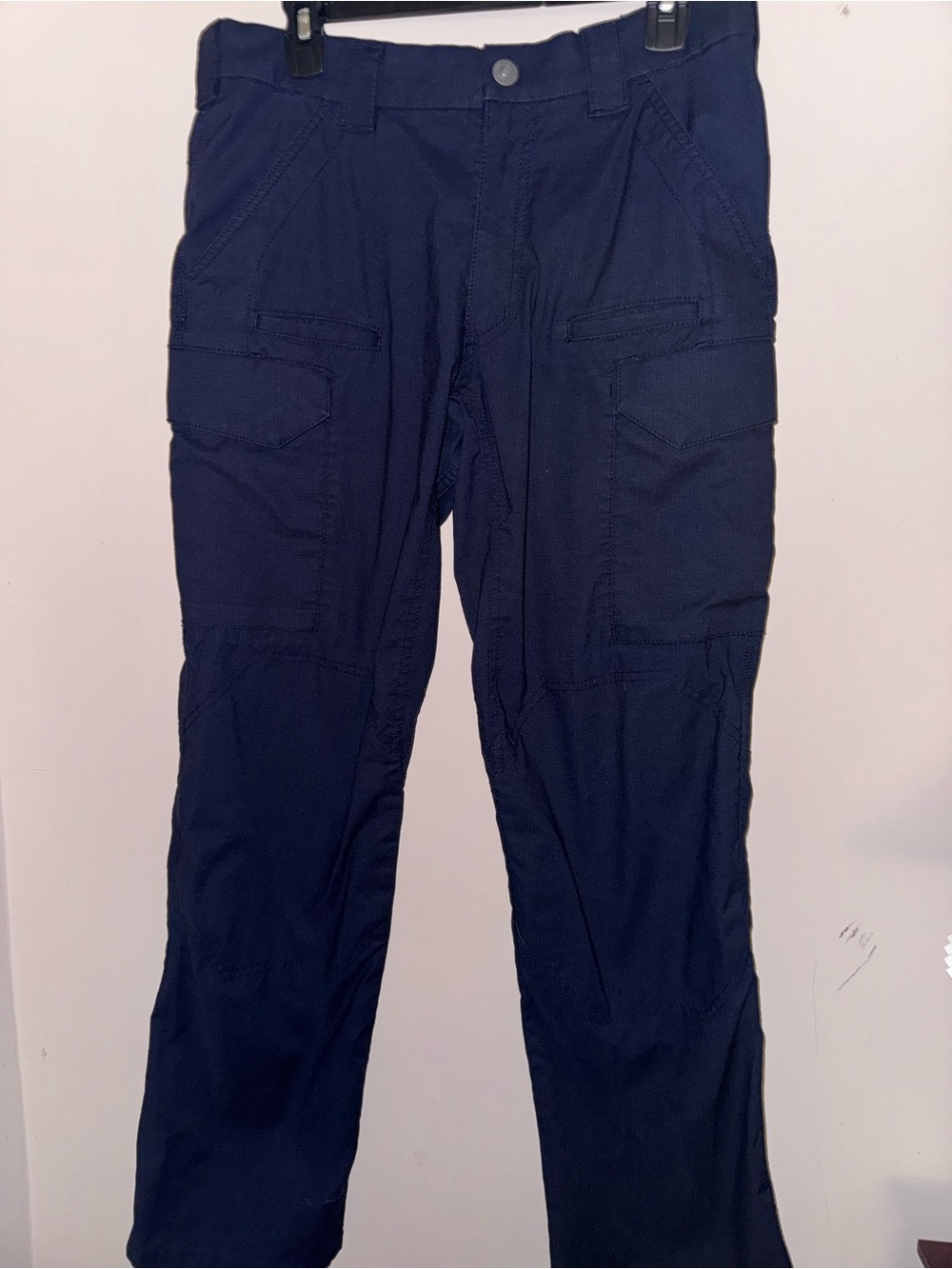 Men's Dark Blue Cargo Pants with Multiple Utility Pockets